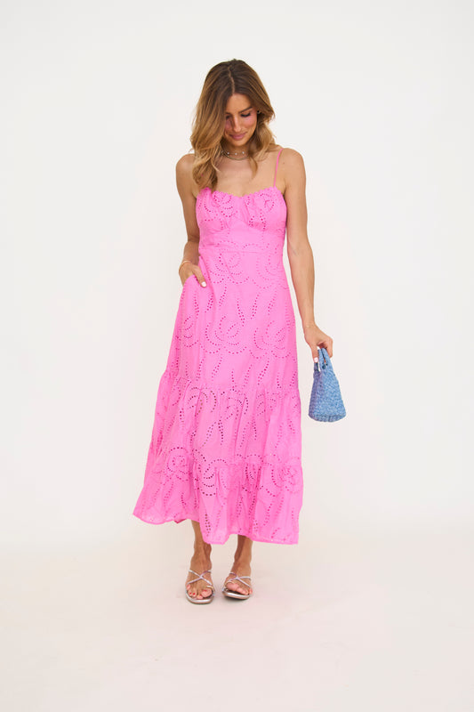 Eleanor Eyelet Midi Dress