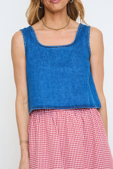 Soft Denim Sleeveless Top