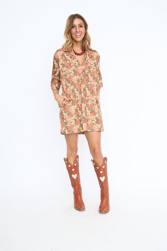 Brandy Floral Shirt Dress