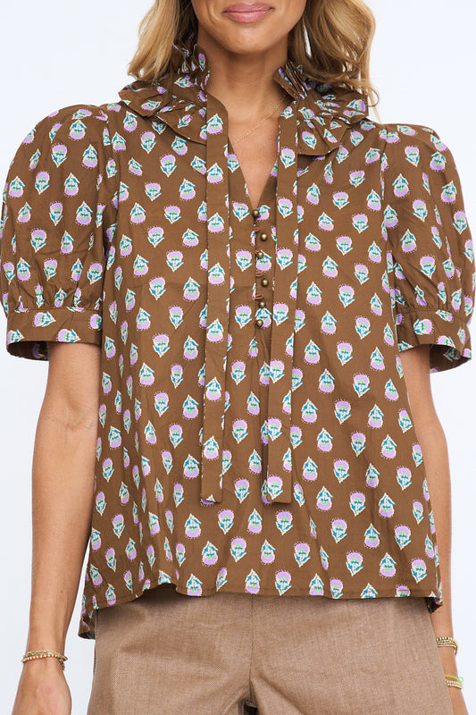 Lillian Block Print Blouse