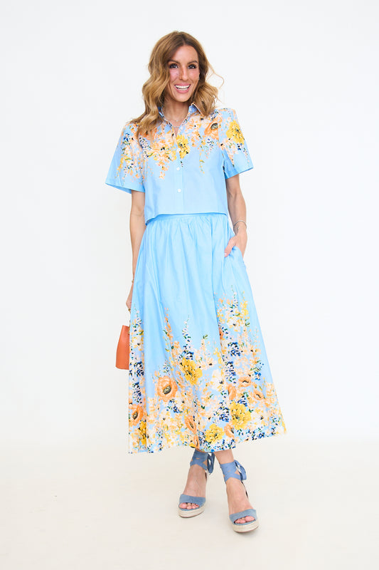 Summer Florals Midi Skirt Set