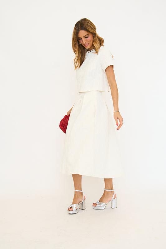 Joan Midi Skirt - Cream