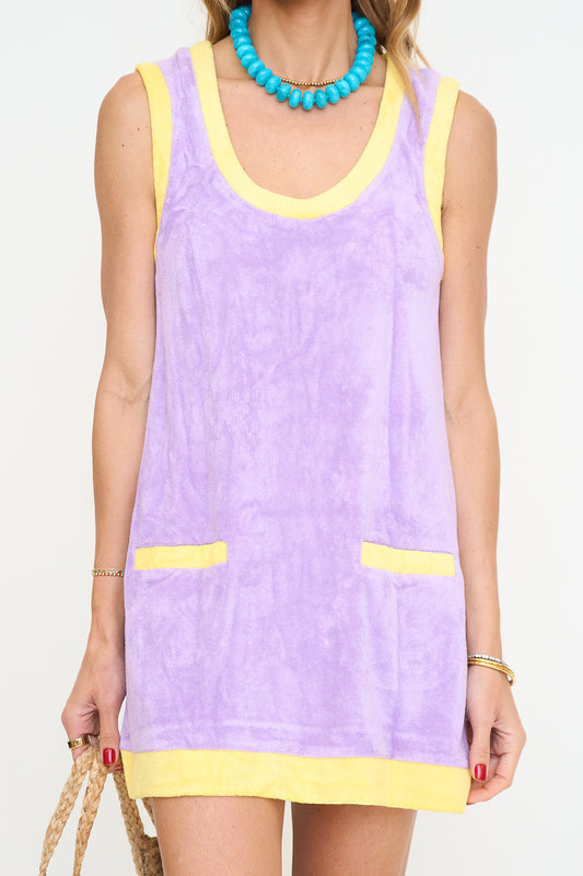 Colorblock French Terry Coverup Dress