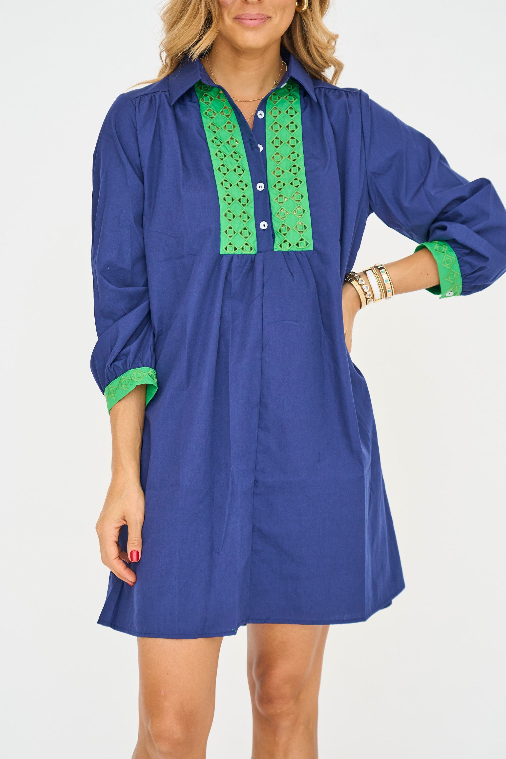 Hallie Embroidered Shirt Dress