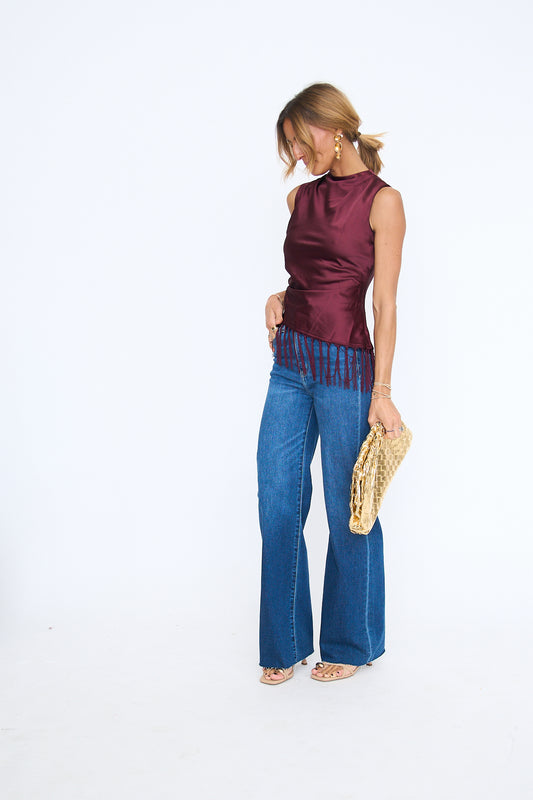 Marais Satin Fringe Top