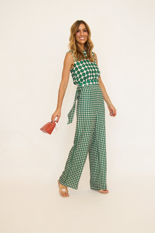 Geometric Print Wide Bateau Neck Side Tie Crop Top