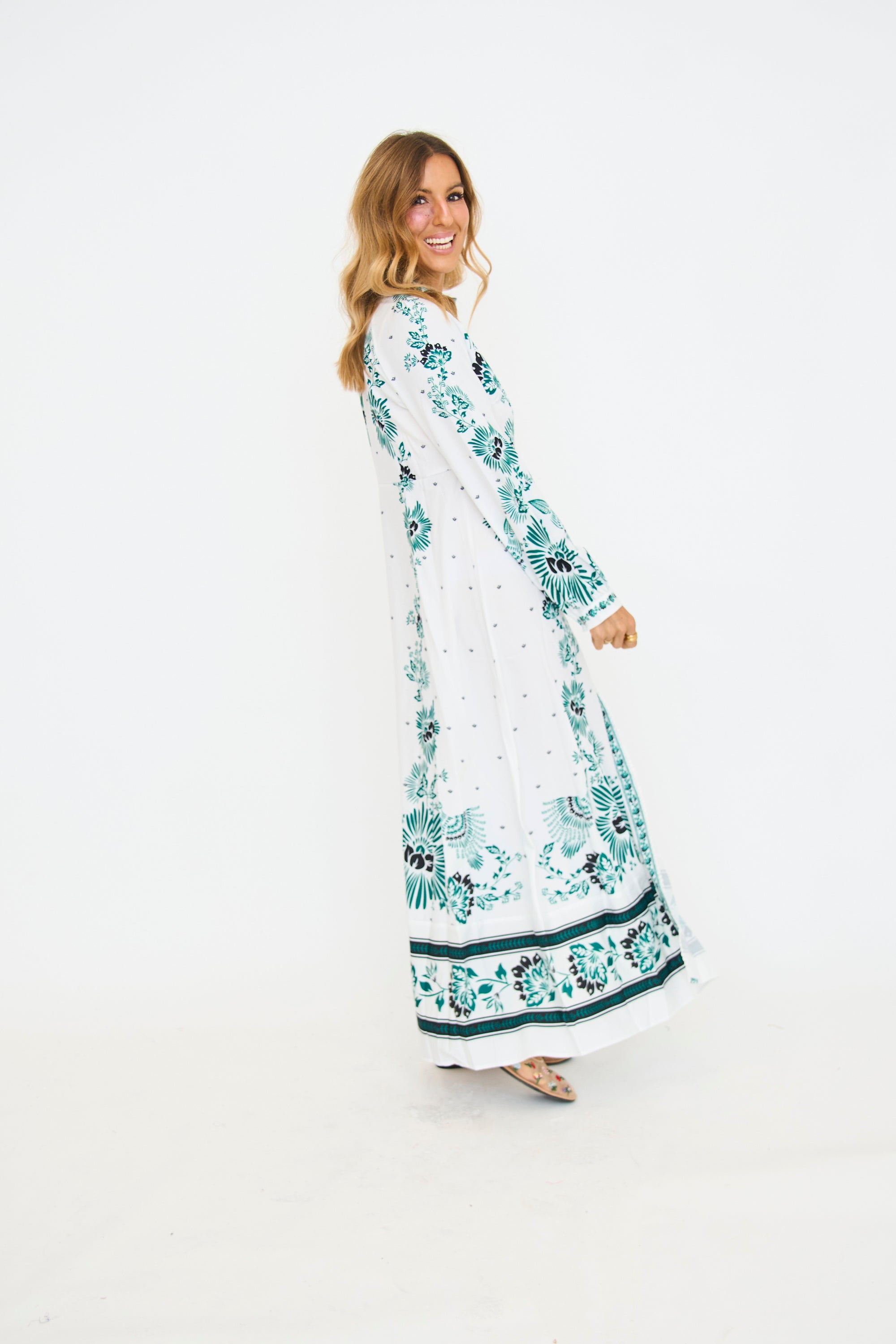 Maija Green Floral Maxi