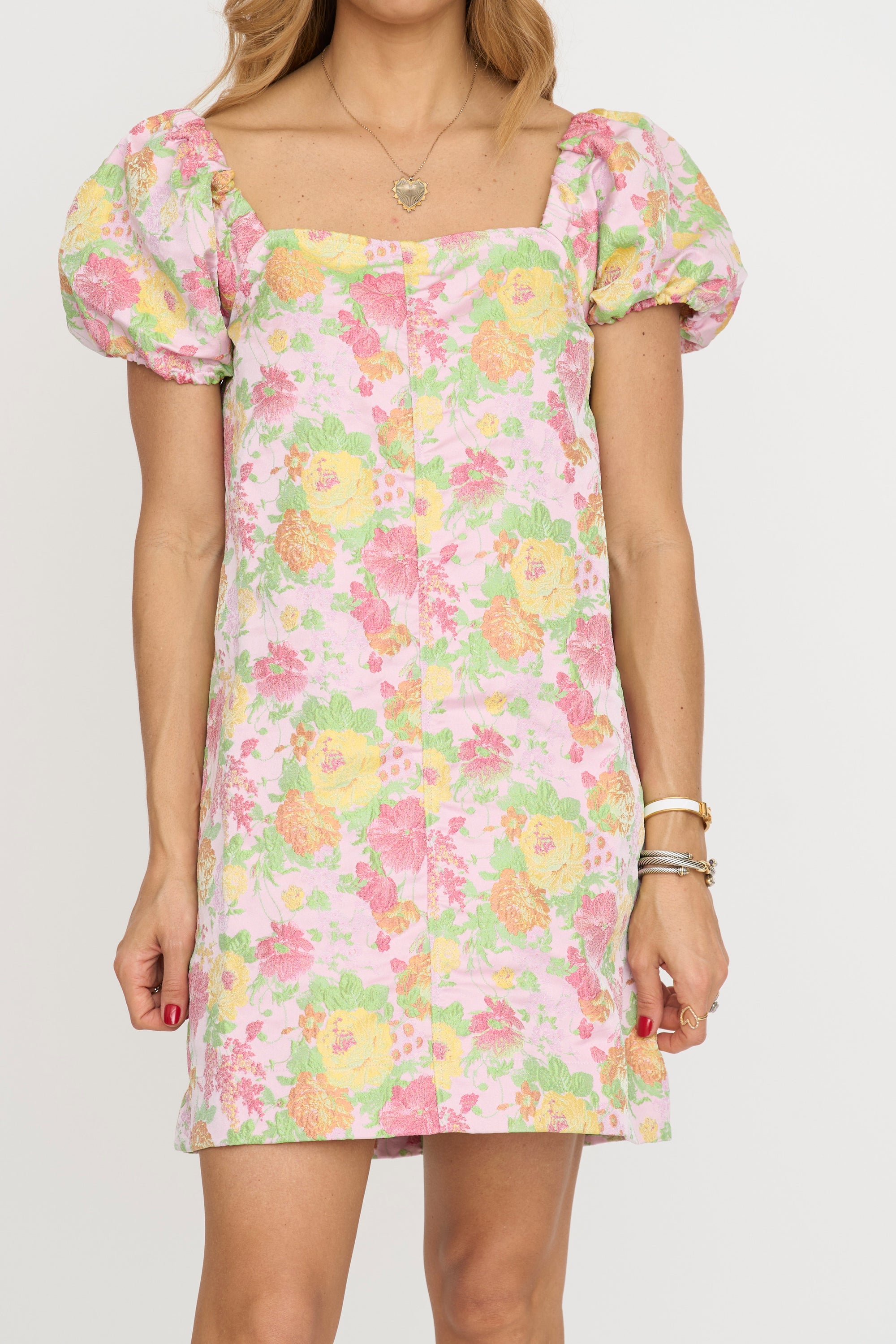 Arielle Floral Textured Mini Dress
