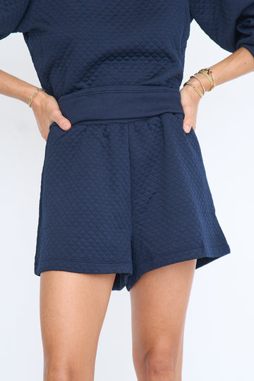 Quilted Elastic Band Shorts