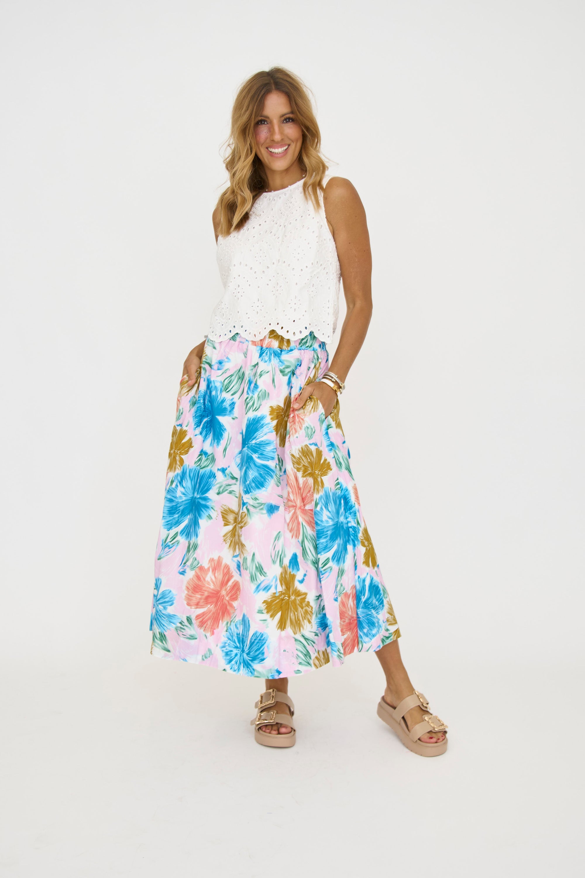 Mindy Floral Midi Skirt