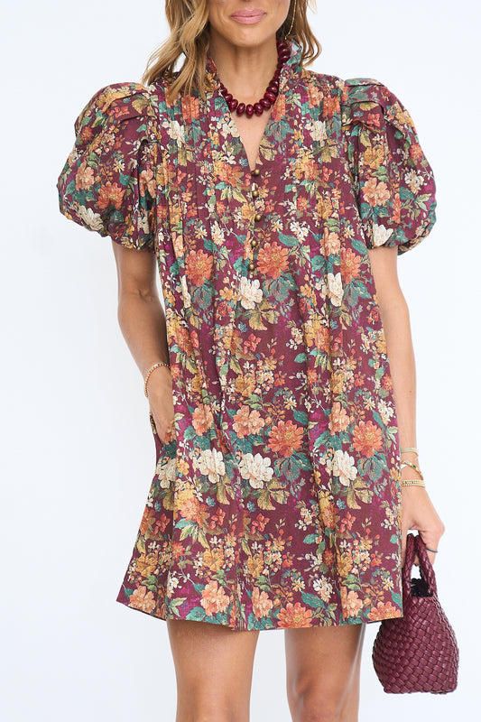 Autumn Bloom Mini Dress