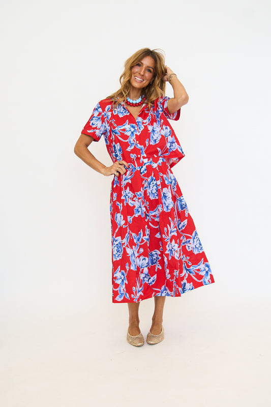 Scarlet Garden Skirt Set