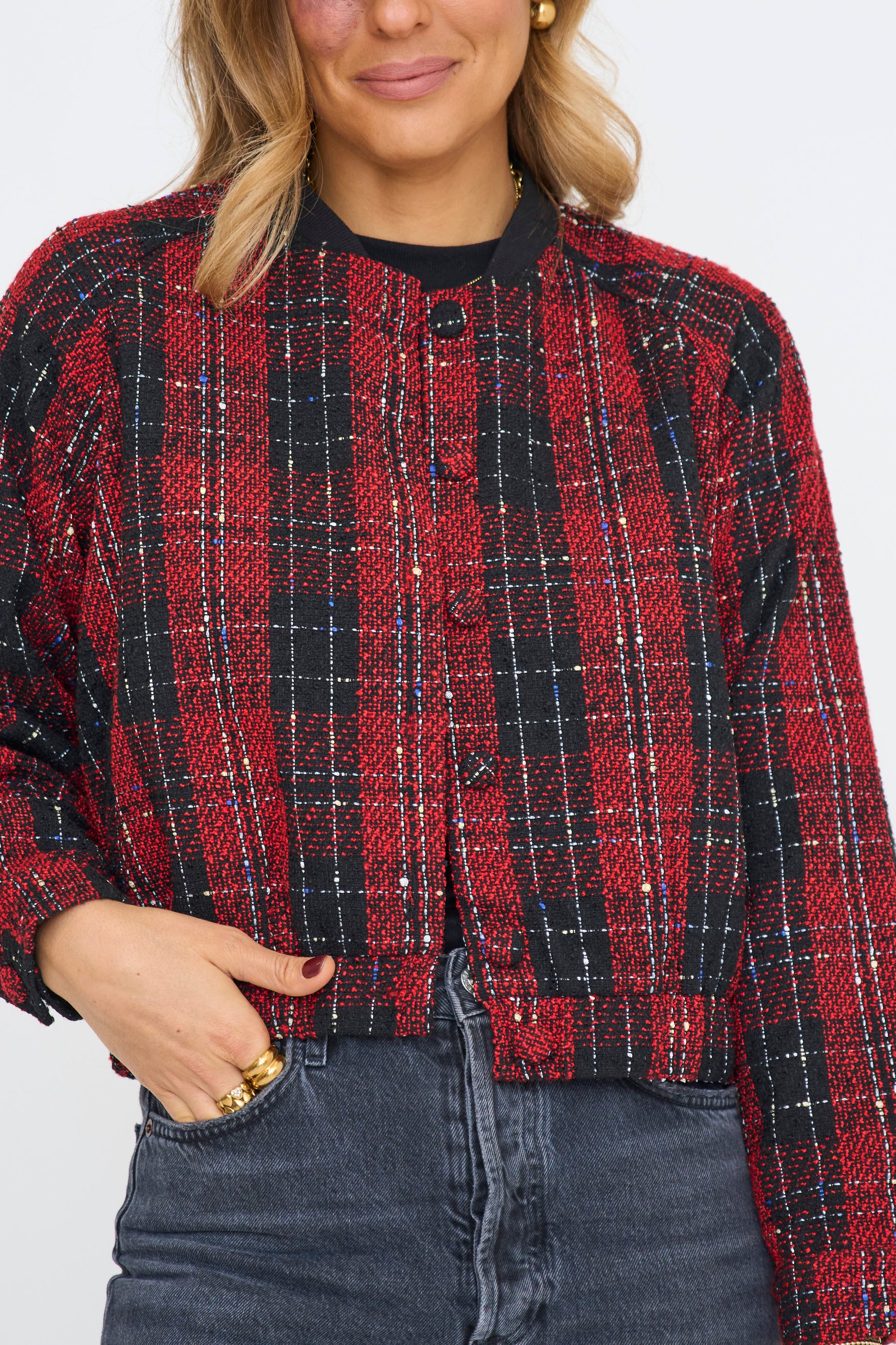 Red Plaid Bomber