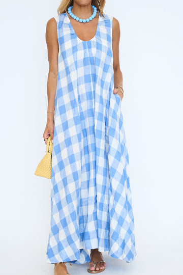 Buffalo Check Scoop Maxi Dress
