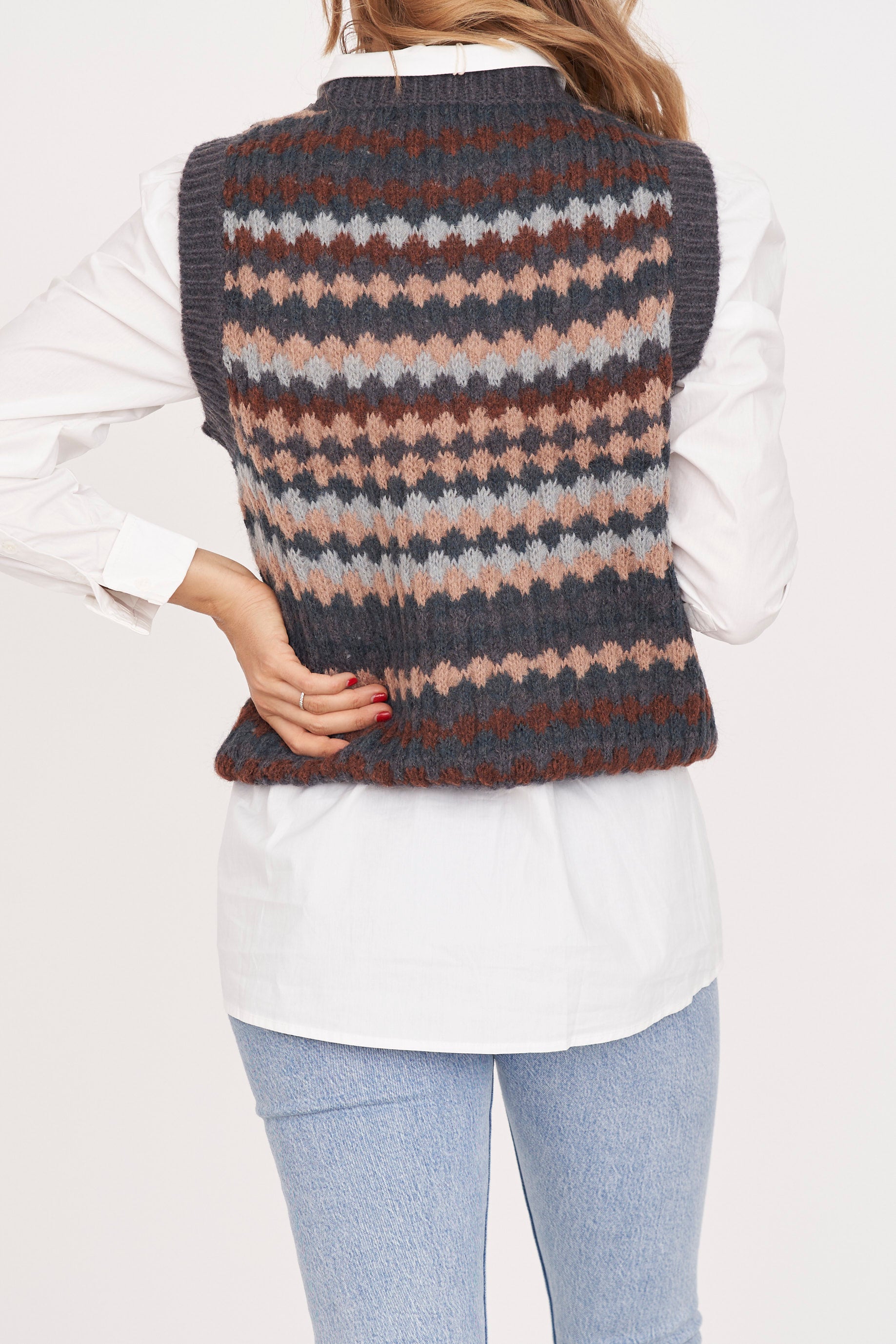Multi Color Sweater Vest