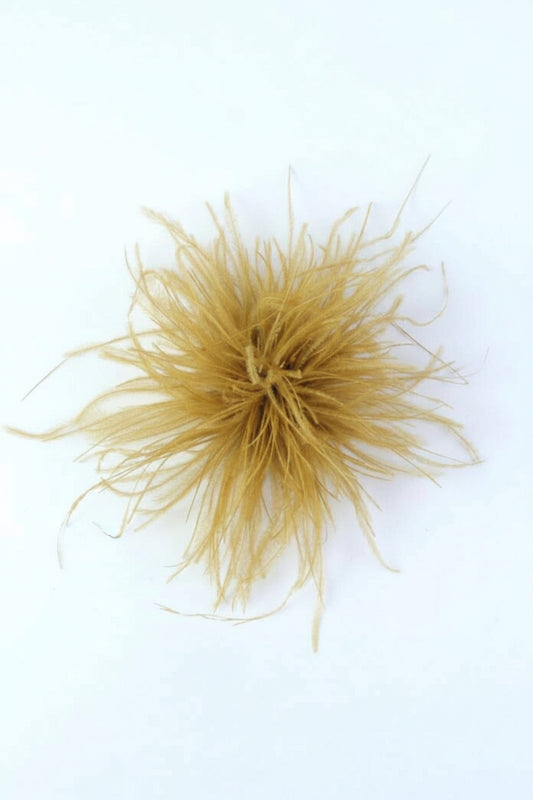 Feather Flower Brooch Pin