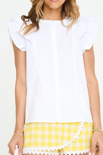 Sammi Button Down Ruffle Top