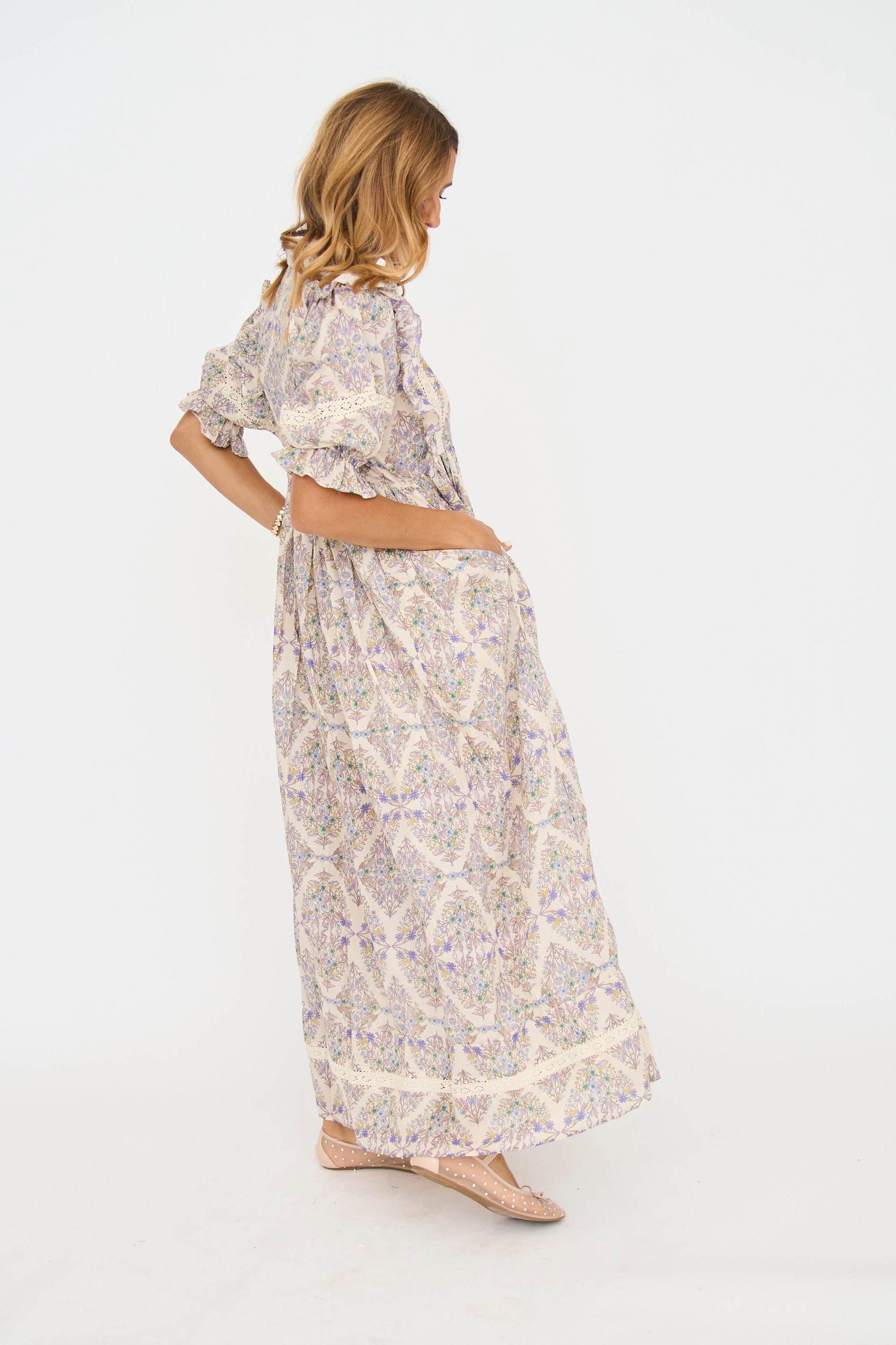 Gia Floral Crochet Maxi Dress