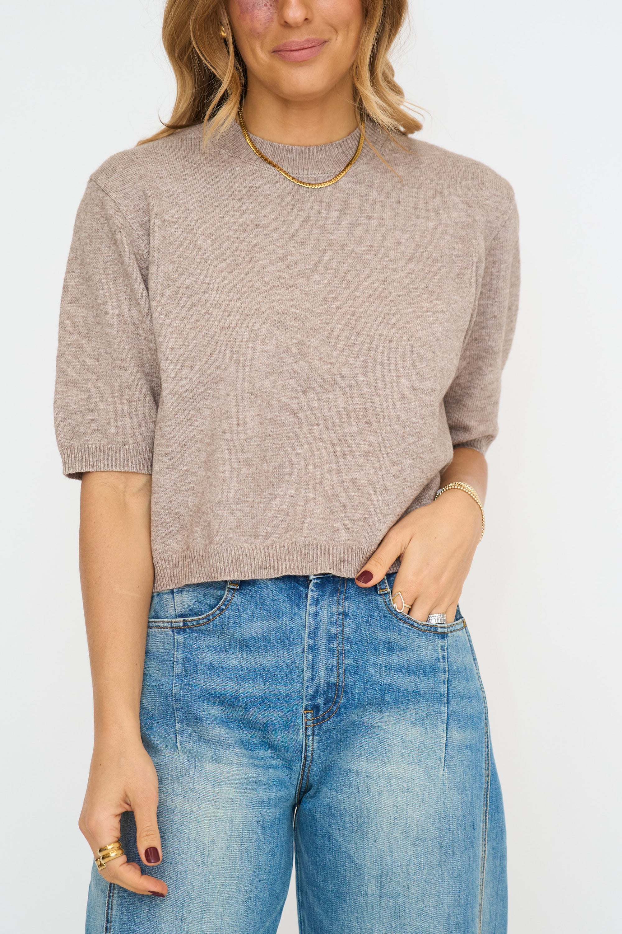 Harper Short Sleeve Sweater Top