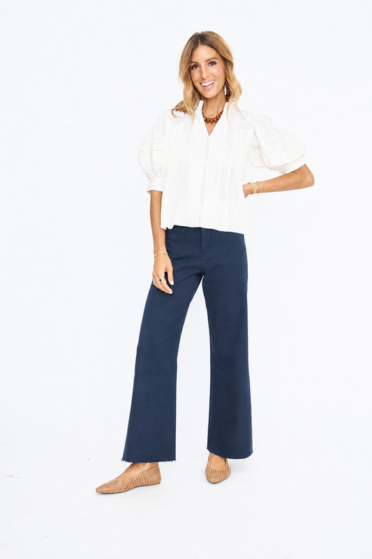 Puff Sleeve Peasant Top