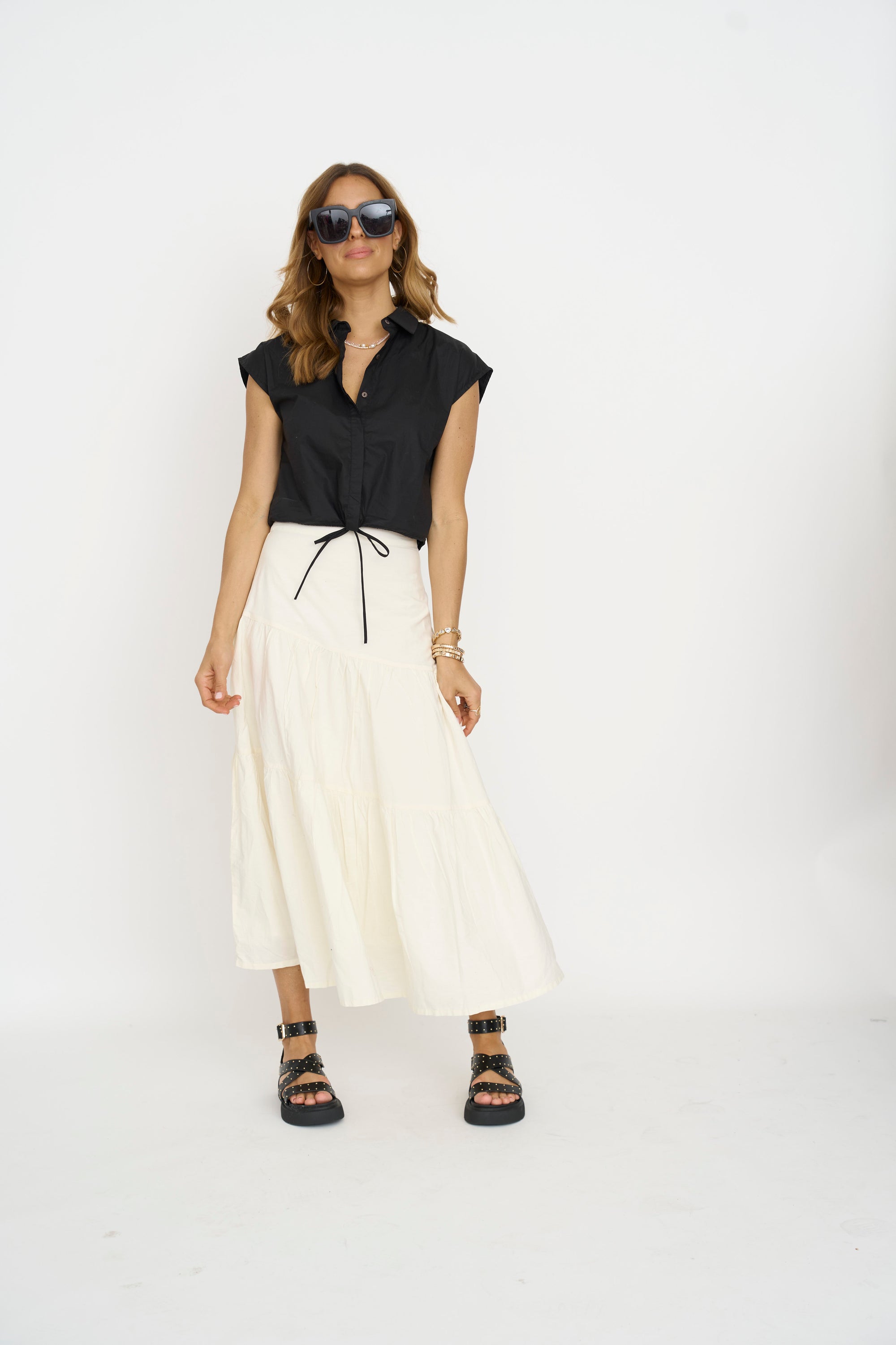 Audrey Woven Midi Skirt