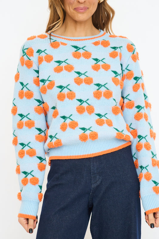 Fuzzy Cherry Sweater