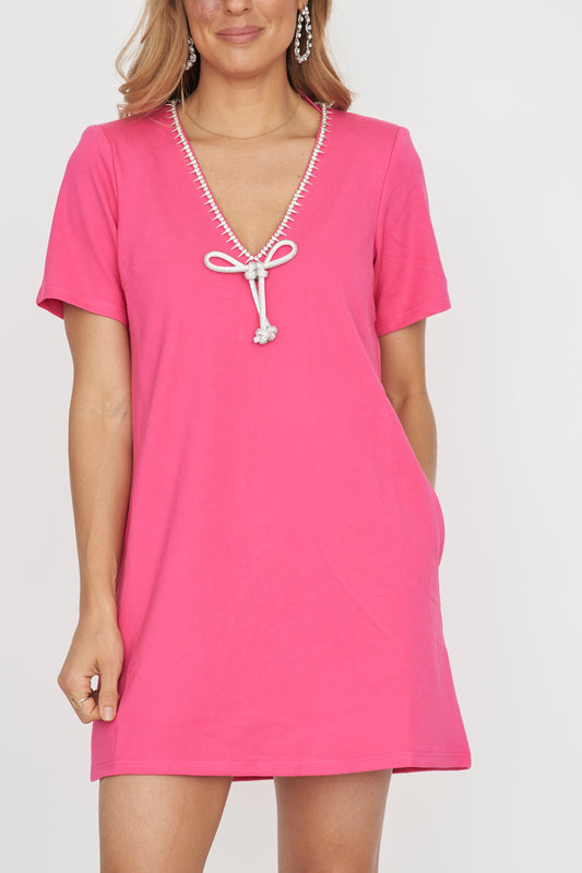 Crystal Bow Mini Dress