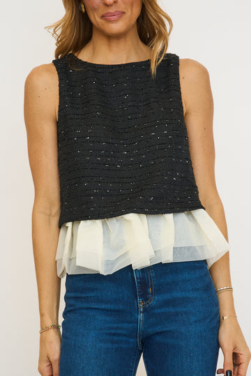 Sleeveless Tank with Ruffle Detail