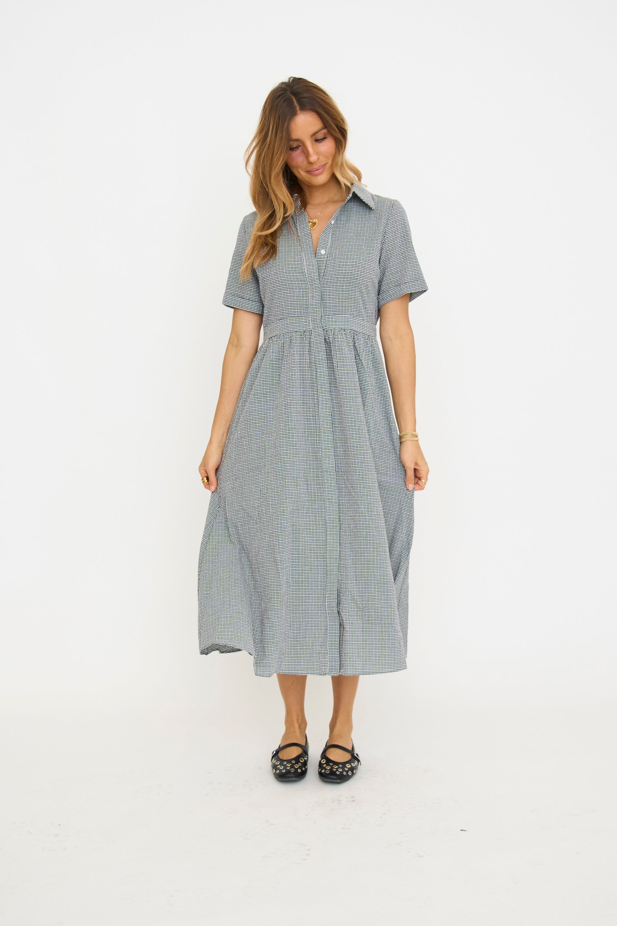 Mae Gingham Midi Dress