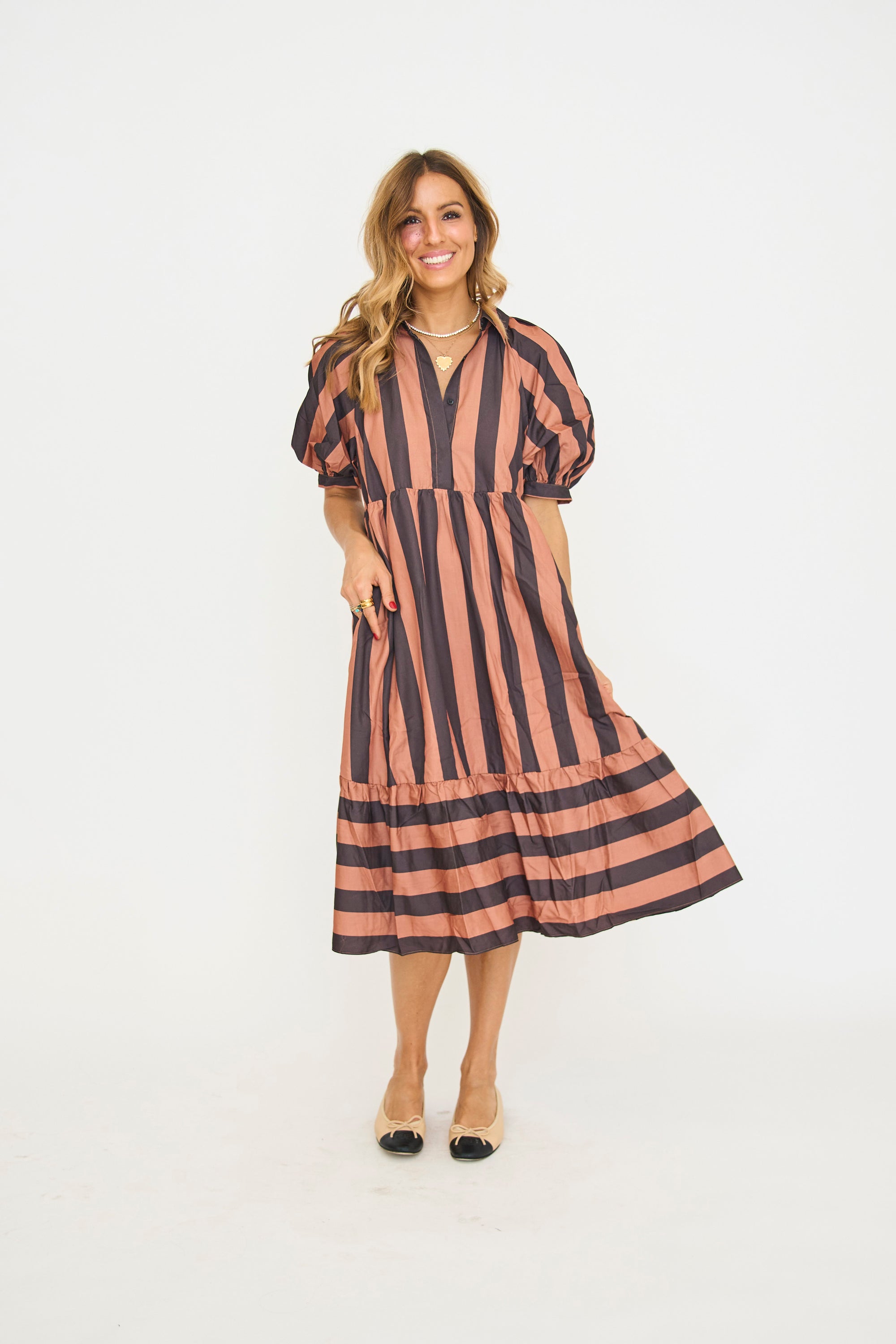 Bold Stripe Midi Dress