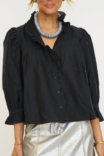 Ruffle Detailed Blouse - Black