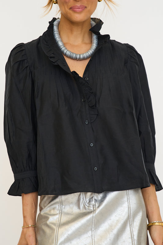 Ruffle Detailed Blouse - Black