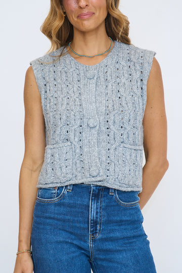 Cozy Cable Knit Sleeveless Vest