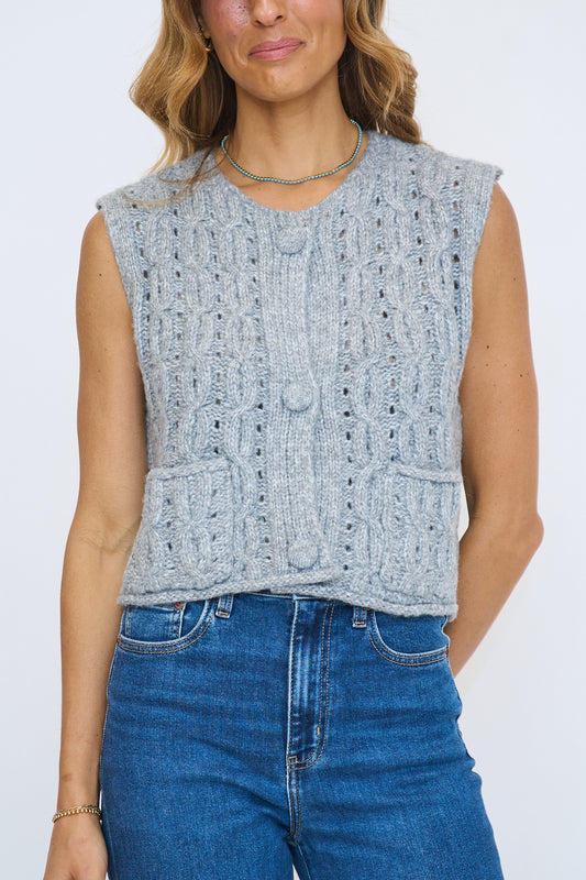 Cozy Cable Knit Sleeveless Vest