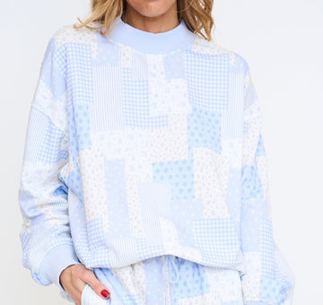 Patch Work Printed Sweatshirt