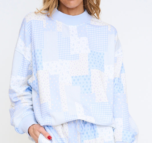 Patch Work Printed Sweatshirt