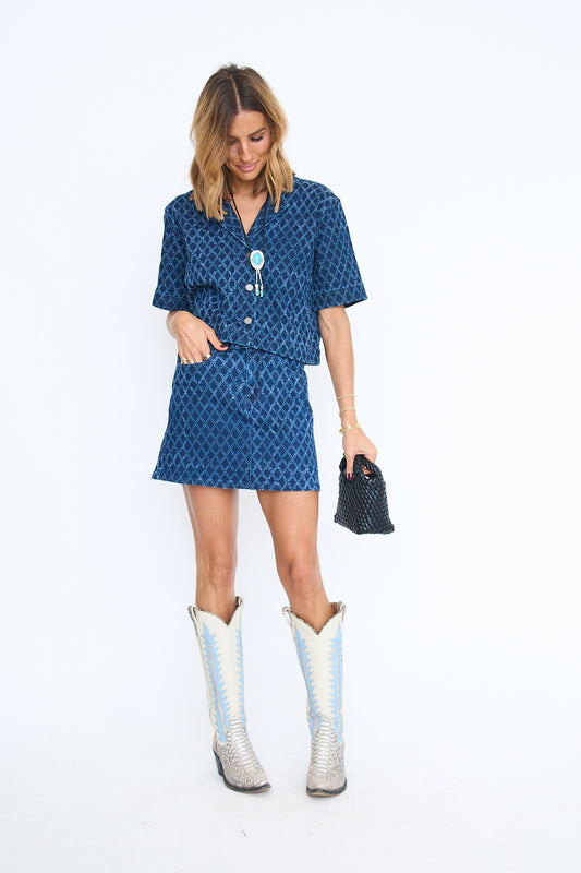 Denim Diamond Skirt