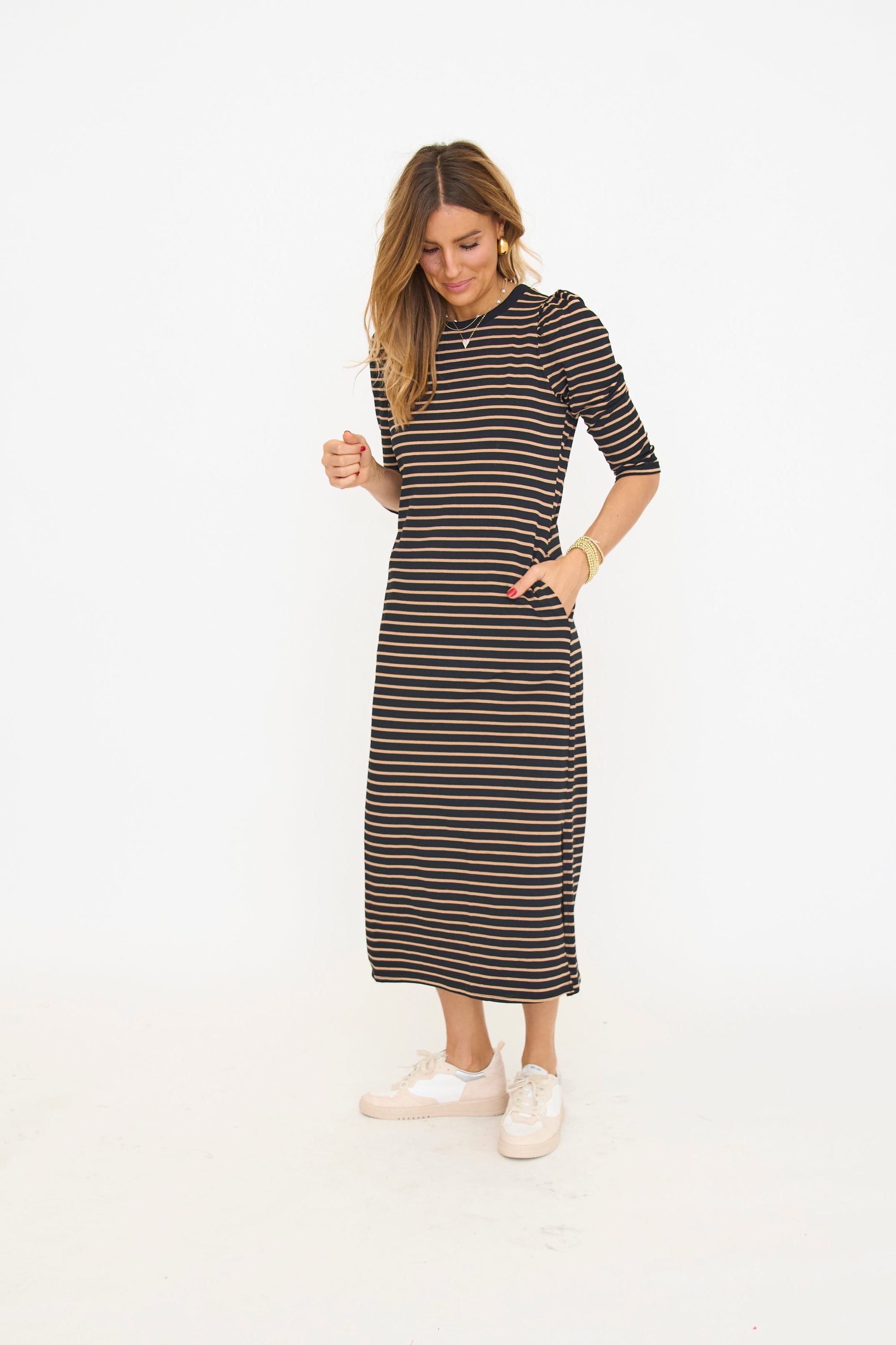 Jersey knit midi dress online