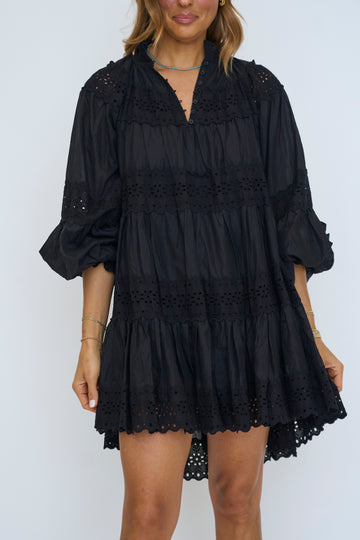 Violet Dress with Trim Inserts