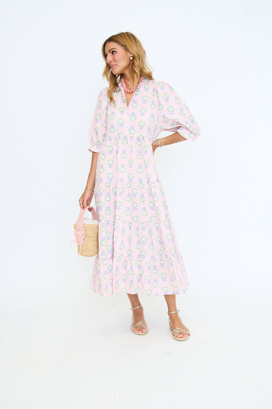French Floral KiKi Tier Maxi Dress