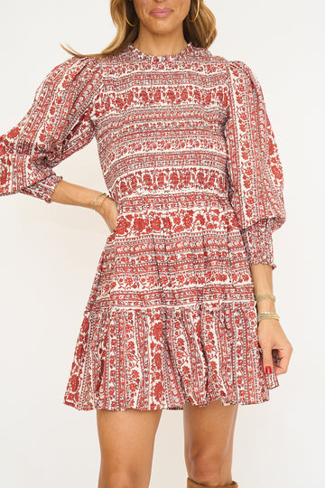 Averie Ruffled Smocked Mini Dress