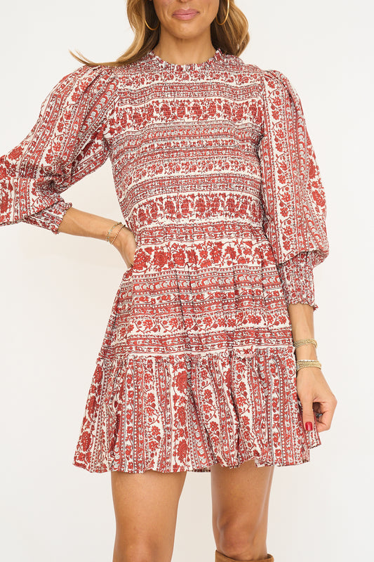 Averie Ruffled Smocked Mini Dress