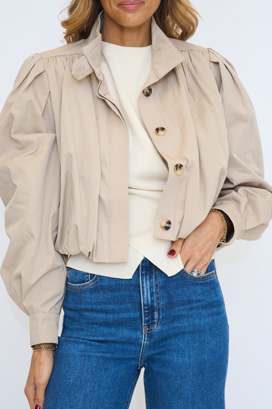 Shirred Trench Short Coat