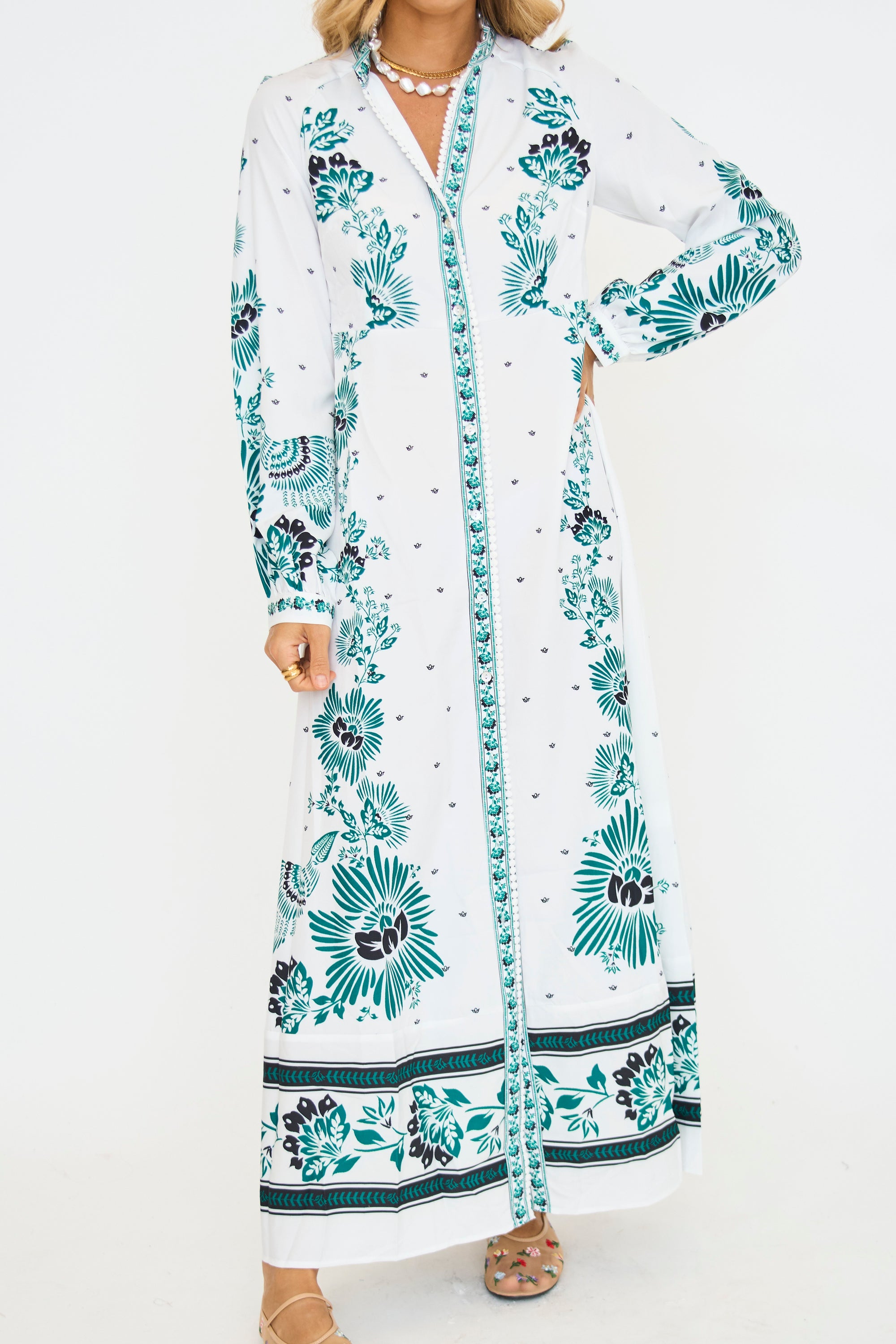 Maija Green Floral Maxi