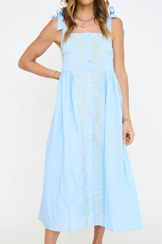 Claudia Embroidered Midi Dress