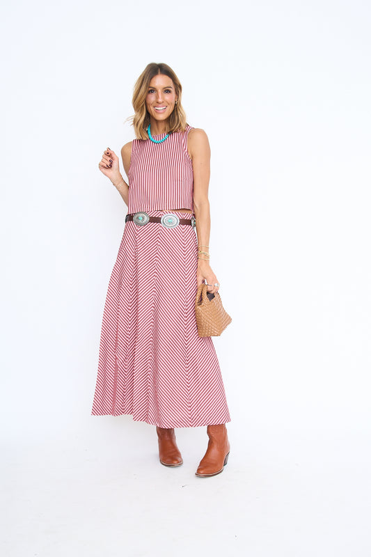 Talia Striped Maxi Skirt Set