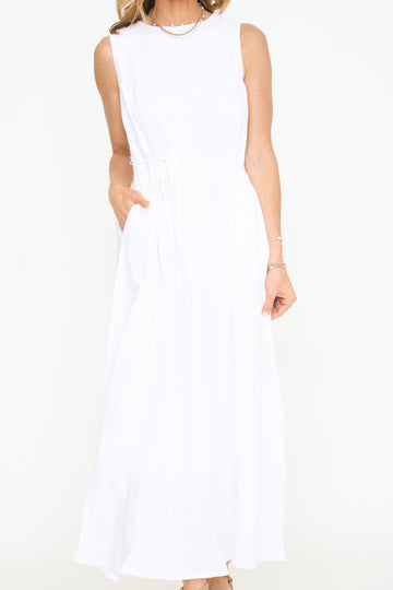 White Linen Maxi Dress