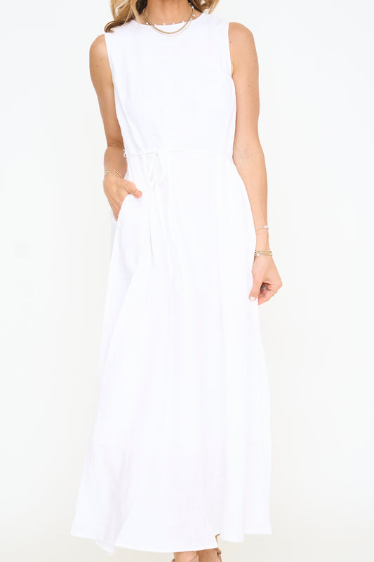 White Linen Maxi Dress