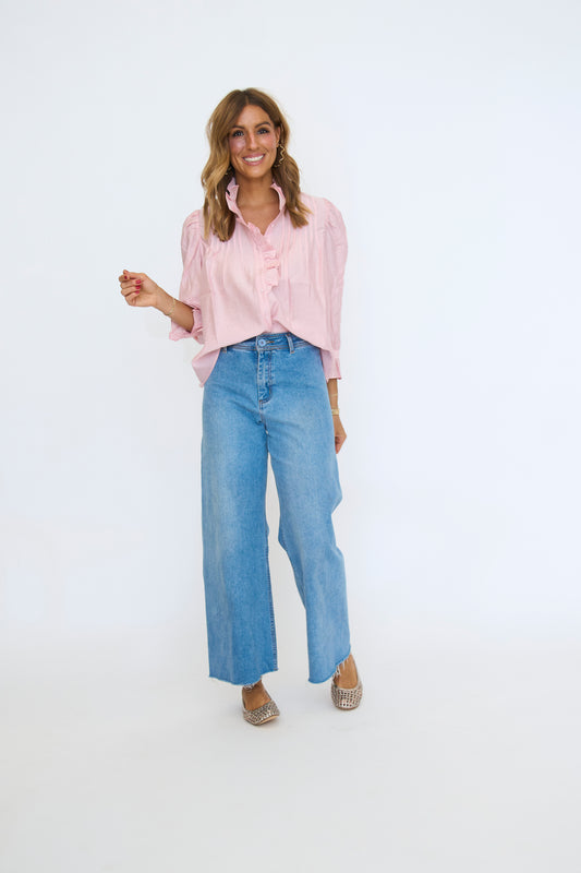Ruffle Detailed Blouse in Blush