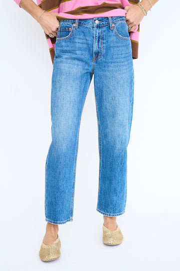 Off Duty Mid-Rise Bowed Ankle Denim
